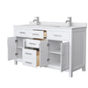 Custom image for White with Brushed Nickel Trim / White Cultured Marble / No Mirror