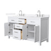 Custom image for White with Brushed Nickel Trim / White Quartz / No Mirror