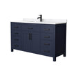 Custom image for Dark Blue with Matte Black Trim / Carrara Cultured Marble / No Mirror