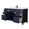 Custom image for Dark Blue with Matte Black Trim / White Cultured Marble / No Mirror