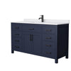 Custom image for Dark Blue with Matte Black Trim / White Cultured Marble / No Mirror