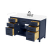 Custom image for Dark Blue with Matte Black Trim / White Cultured Marble / No Mirror
