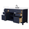 Custom image for Dark Blue with Matte Black Trim / White Quartz / No Mirror