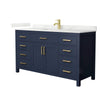 Custom image for Dark Blue with Brushed Gold Trim / Giotto Quartz / No Mirror