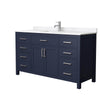 Custom image for Dark Blue with Brushed Nickel Trim / Carrara Cultured Marble / No Mirror