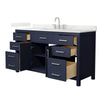 Custom image for Dark Blue with Brushed Nickel Trim / Giotto Quartz / No Mirror