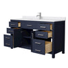 Custom image for Dark Blue with Brushed Nickel Trim / White Cultured Marble / No Mirror
