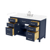 Custom image for Dark Blue with Brushed Nickel Trim / White Cultured Marble / No Mirror