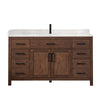Custom image for Dark Walnut with Matte Black Trim / Carrara Cultured Marble / No Mirror