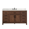 Custom image for Dark Walnut with Matte Black Trim / Carrara Cultured Marble / No Mirror