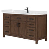 Custom image for Dark Walnut with Matte Black Trim / Giotto Quartz / No Mirror