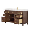 Custom image for Dark Walnut with Brushed Gold Trim / Carrara Cultured Marble / No Mirror