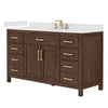 Custom image for Dark Walnut with Brushed Gold Trim / Giotto Quartz / No Mirror