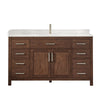 Custom image for Dark Walnut with Brushed Nickel Trim / Carrara Cultured Marble / No Mirror