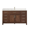 Custom image for Dark Walnut with Brushed Nickel Trim / Giotto Quartz / No Mirror