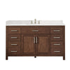 Custom image for Dark Walnut with Brushed Nickel Trim / Giotto Quartz / No Mirror