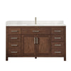 Custom image for Dark Walnut with Brushed Nickel Trim / White Cultured Marble / No Mirror