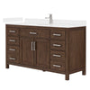 Custom image for Dark Walnut with Brushed Nickel Trim / White Cultured Marble / No Mirror