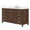 Custom image for Dark Walnut with Brushed Nickel Trim / White Cultured Marble / No Mirror