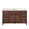 Custom image for Dark Walnut with Brushed Nickel Trim / White Quartz / No Mirror