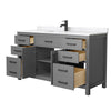 Custom image for Dark Gray with Matte Black Trim / Carrara Cultured Marble / No Mirror