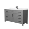 Custom image for Dark Gray with Matte Black Trim / Carrara Cultured Marble / No Mirror