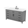 Custom image for Dark Gray with Matte Black Trim / Carrara Cultured Marble / No Mirror