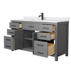 Custom image for Dark Gray with Matte Black Trim / White Cultured Marble / No Mirror
