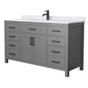 Custom image for Dark Gray with Matte Black Trim / White Cultured Marble / No Mirror
