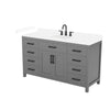 Custom image for Dark Gray with Matte Black Trim / White Cultured Marble / No Mirror