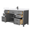 Custom image for Dark Gray with Matte Black Trim / White Quartz / No Mirror