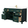 Custom image for Green with Brushed Gold Trim / Carrara Cultured Marble / No Mirror