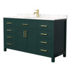 Custom image for Green with Brushed Gold Trim / Carrara Cultured Marble / No Mirror