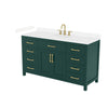 Custom image for Green with Brushed Gold Trim / Carrara Cultured Marble / No Mirror