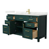 Custom image for Green with Brushed Gold Trim / Giotto Quartz / No Mirror