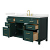 Custom image for Green with Brushed Gold Trim / Giotto Quartz / No Mirror