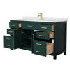 Custom image for Green with Brushed Gold Trim / White Cultured Marble / No Mirror