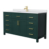 Custom image for Green with Brushed Gold Trim / White Cultured Marble / No Mirror