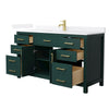Custom image for Green with Brushed Gold Trim / White Quartz / No Mirror
