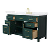Custom image for Green with Brushed Gold Trim / White Quartz / No Mirror