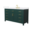 Custom image for Green with Brushed Gold Trim / White Quartz / No Mirror