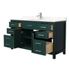 Custom image for Green with Brushed Nickel Trim / Carrara Cultured Marble / No Mirror
