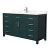 Custom image for Green with Brushed Nickel Trim / Carrara Cultured Marble / No Mirror