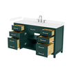 Custom image for Green with Brushed Nickel Trim / Carrara Cultured Marble / No Mirror