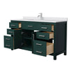 Custom image for Green with Brushed Nickel Trim / White Cultured Marble / No Mirror