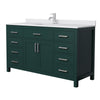 Custom image for Green with Brushed Nickel Trim / White Cultured Marble / No Mirror