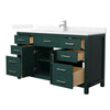 Custom image for Green with Brushed Nickel Trim / White Quartz / No Mirror