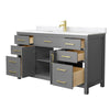 Custom image for Dark Gray with Brushed Gold Trim / Carrara Cultured Marble / No Mirror