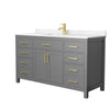 Custom image for Dark Gray with Brushed Gold Trim / Carrara Cultured Marble / No Mirror