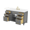 Custom image for Dark Gray with Brushed Gold Trim / Carrara Cultured Marble / No Mirror